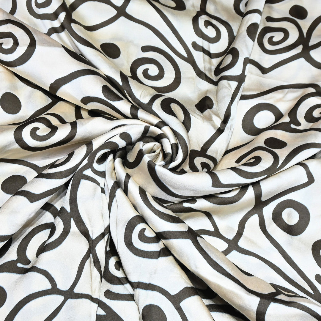 Bemberg Satin Digital Print Fabric 44" – Premium Designer Printed Satin Fabric - 001333-V7
