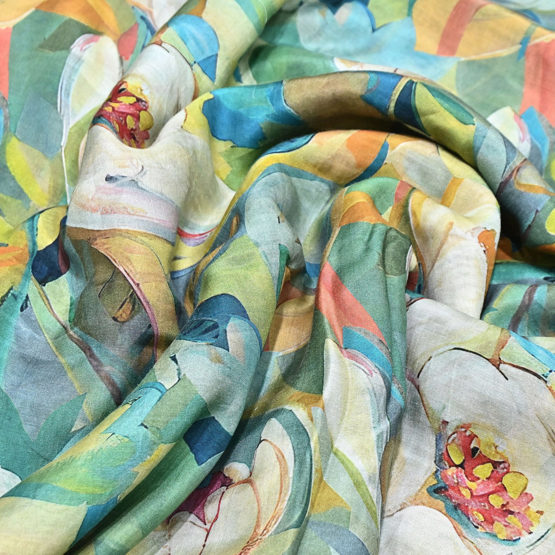 Premium Multicolor Muslin Digital Print Fabric - SNT0011-4
