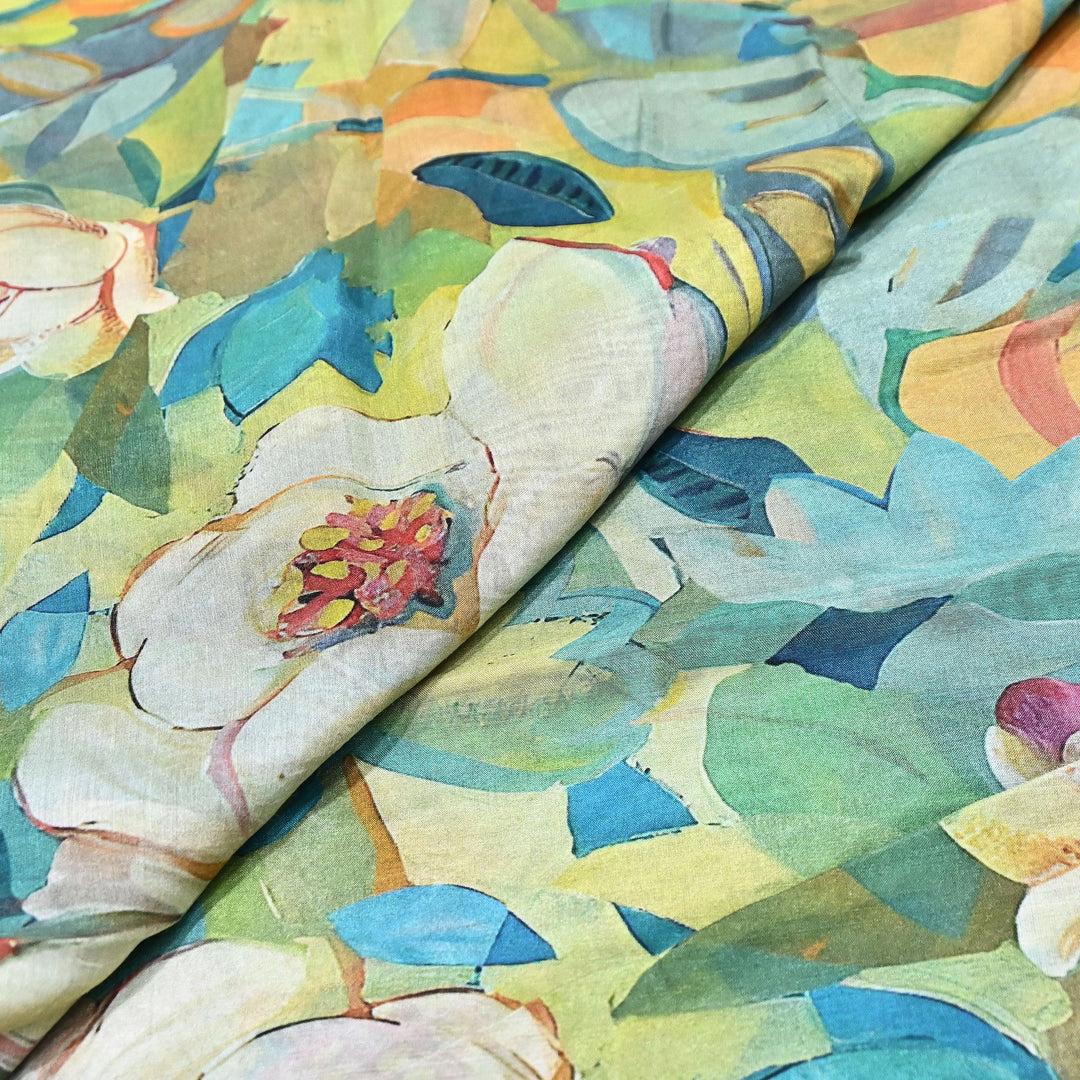 Premium Multicolor Muslin Digital Print Fabric - SNT0011-4