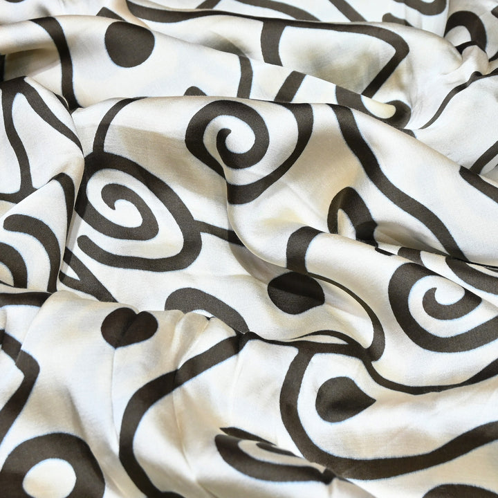 Bemberg Satin Digital Print Fabric 44" – Premium Designer Printed Satin Fabric - 001333-V7