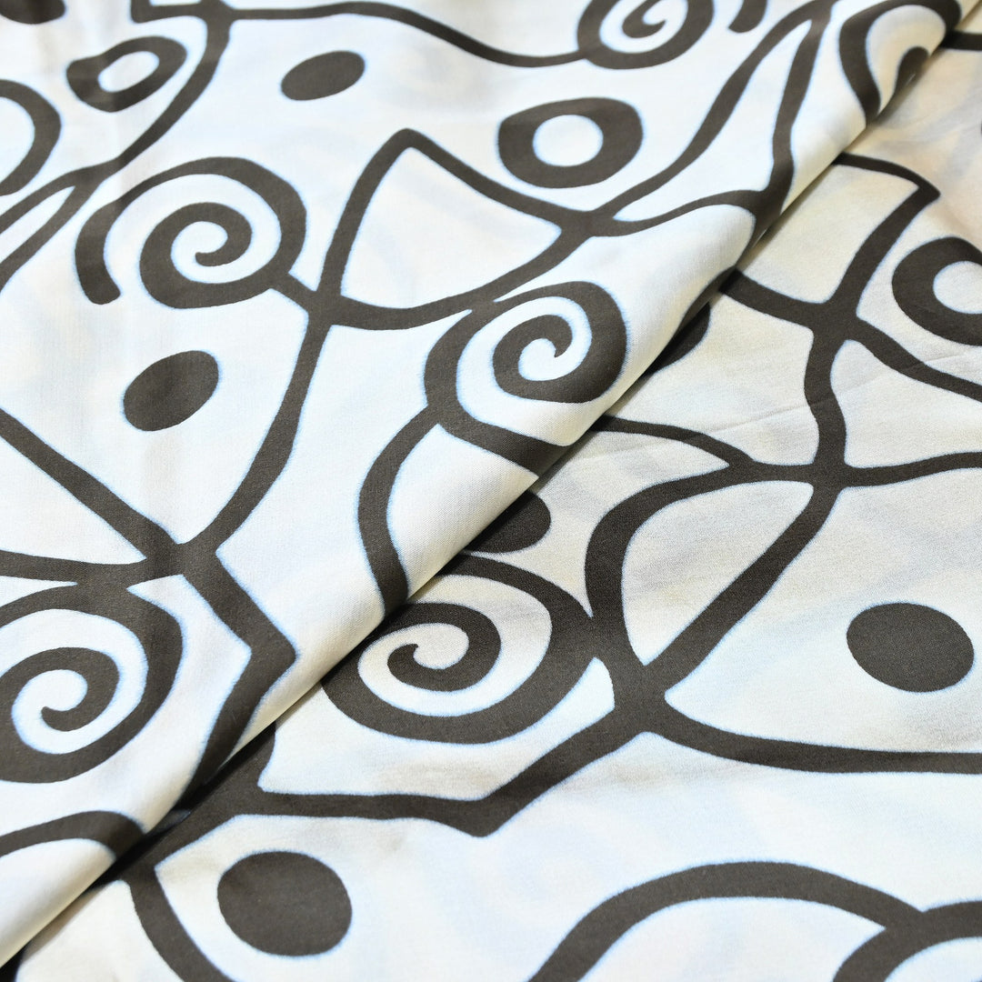Bemberg Satin Digital Print Fabric 44" – Premium Designer Printed Satin Fabric - 001333-V7