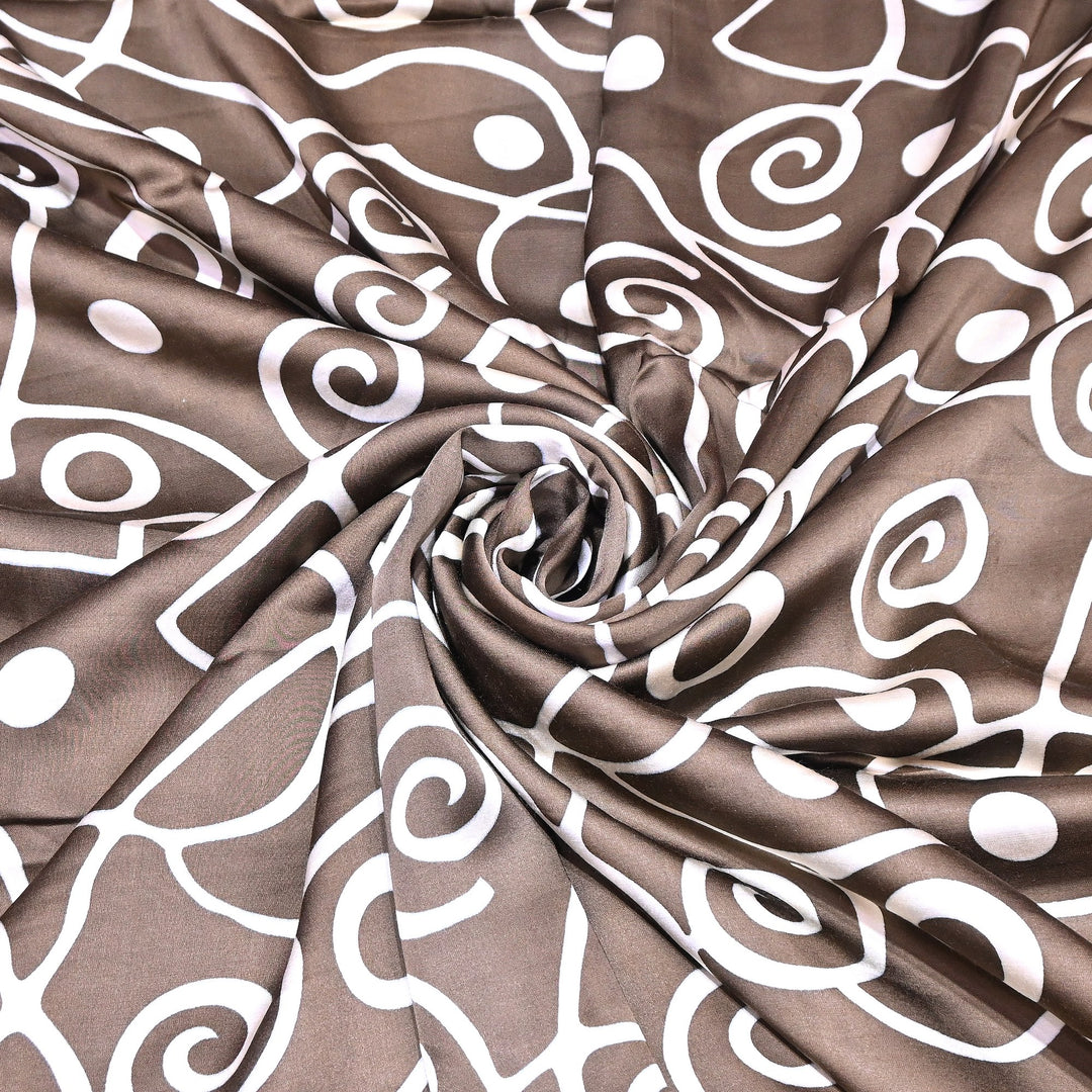 Bemberg Satin Digital Print Fabric 44" – Premium Designer Printed Satin Fabric - 001333-V6