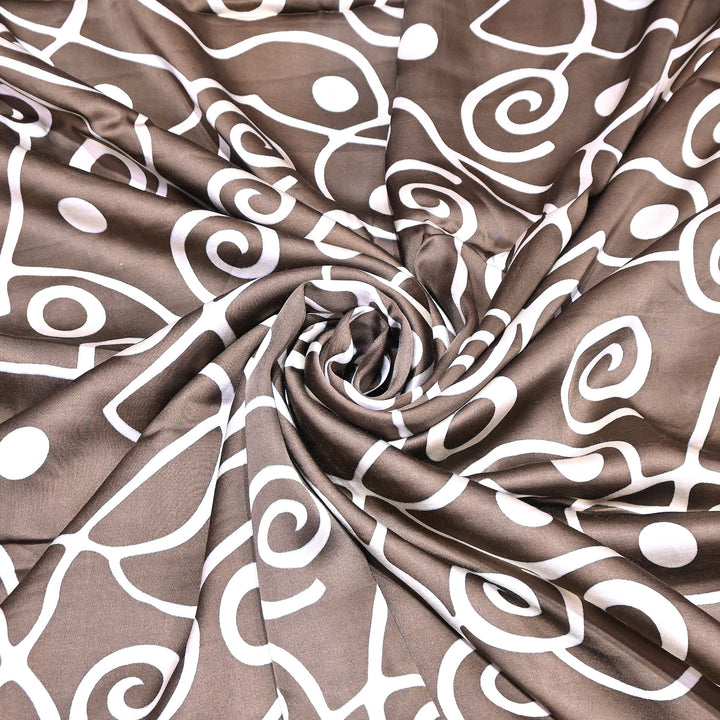Bemberg Satin Digital Print Fabric 44" – Premium Designer Printed Satin Fabric - 001333-V6
