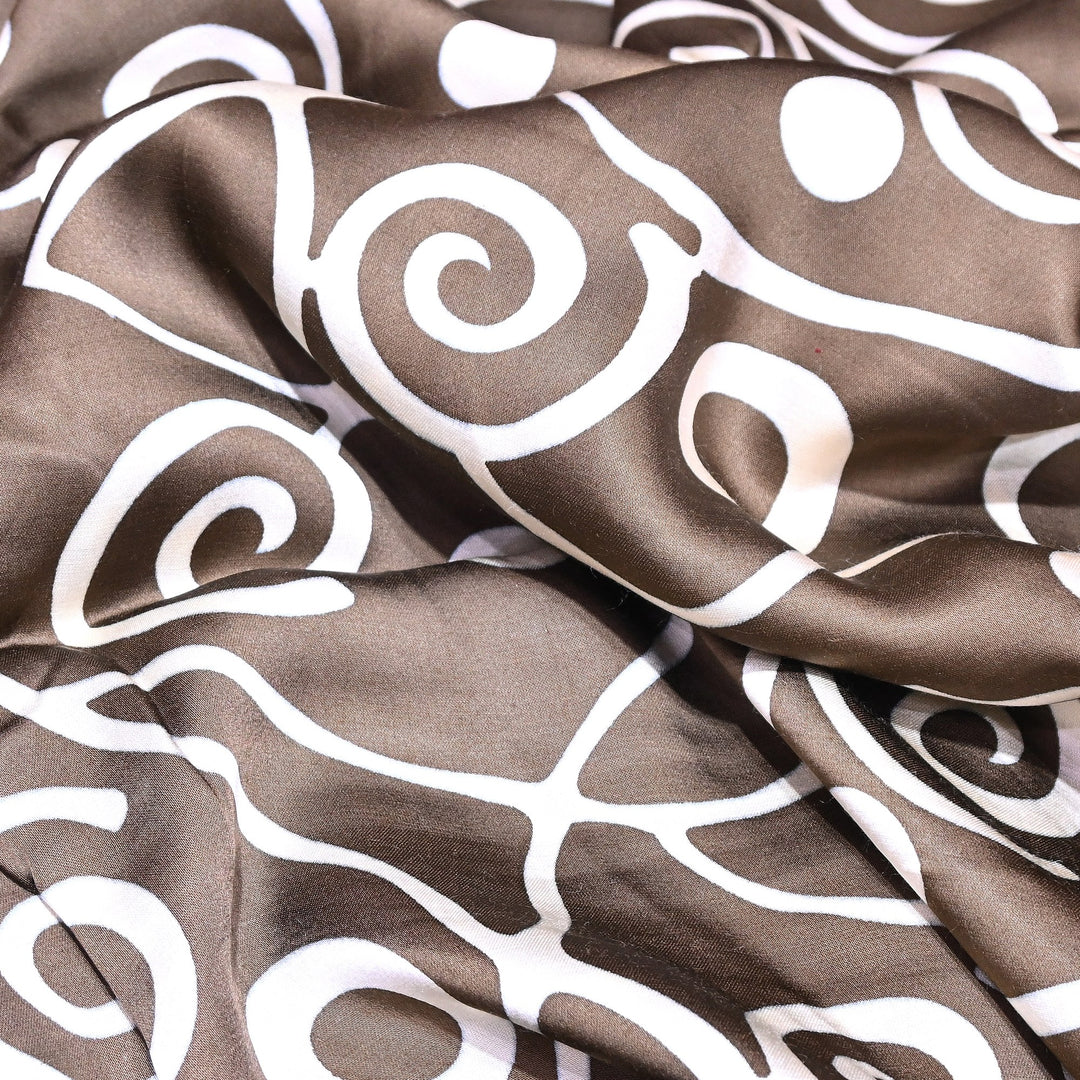 Bemberg Satin Digital Print Fabric 44" – Premium Designer Printed Satin Fabric - 001333-V6