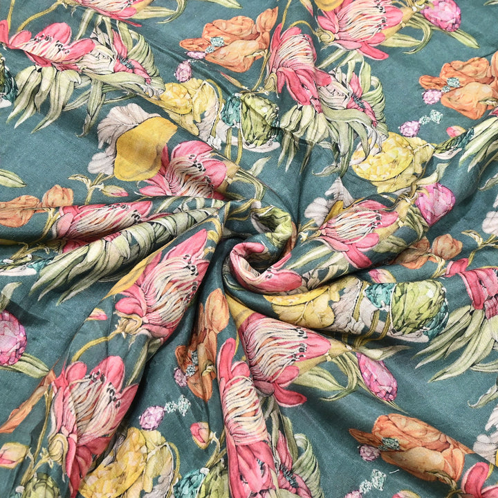 Premium Multicolor Muslin Digital Print Fabric - SNT0011-6