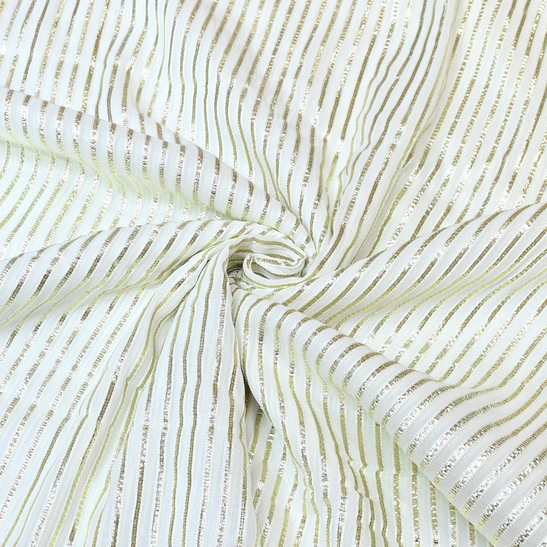 Dyed Viscose Georgette Gota Patti Fabric 44" – Premium Embellished Designer Fabric - RC2335-5