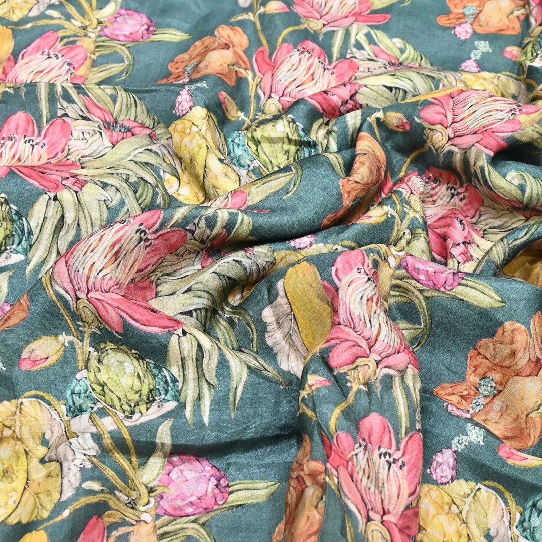 Premium Multicolor Muslin Digital Print Fabric - SNT0011-6