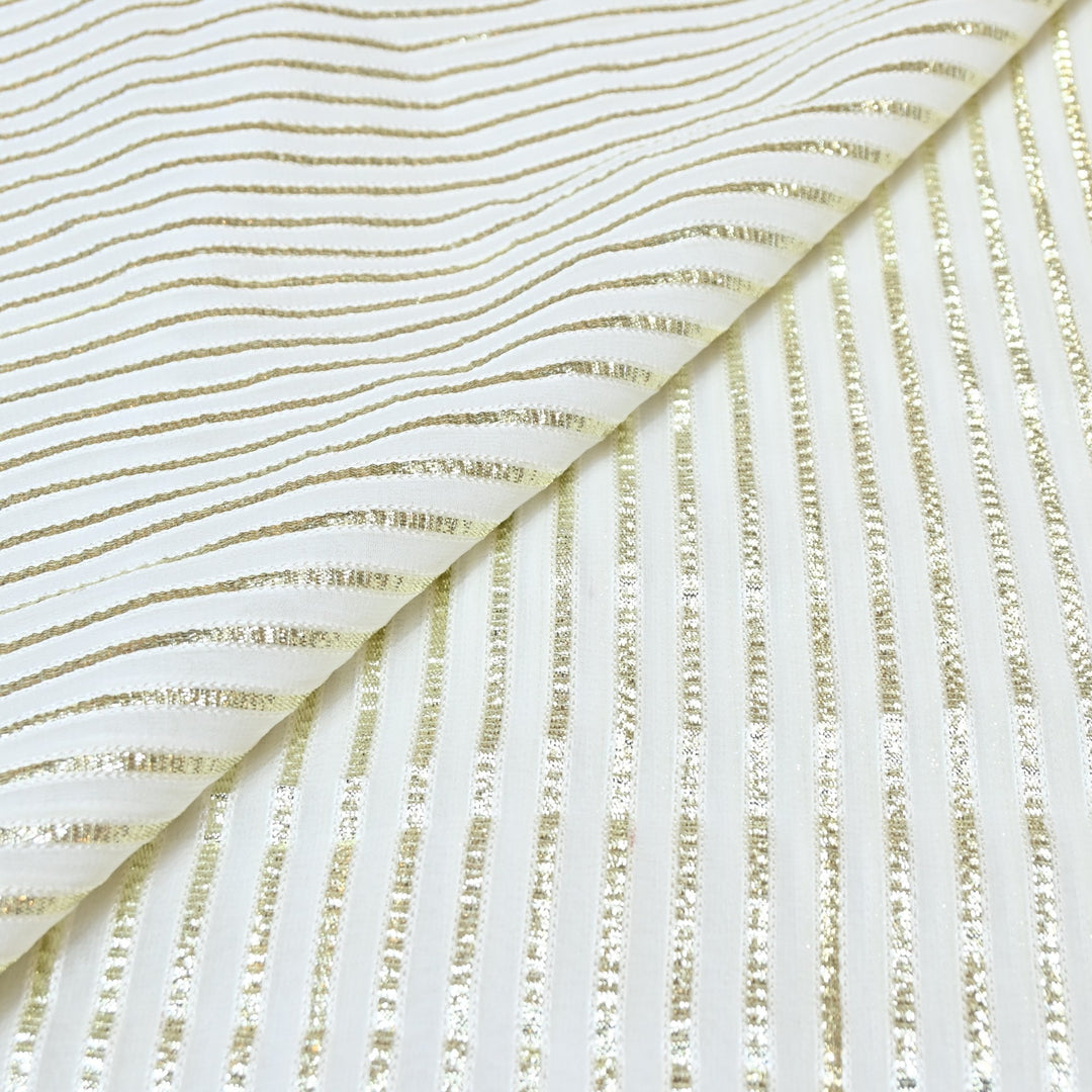 Dyed Viscose Georgette Gota Patti Fabric 44" – Premium Embellished Designer Fabric - RC2335-5