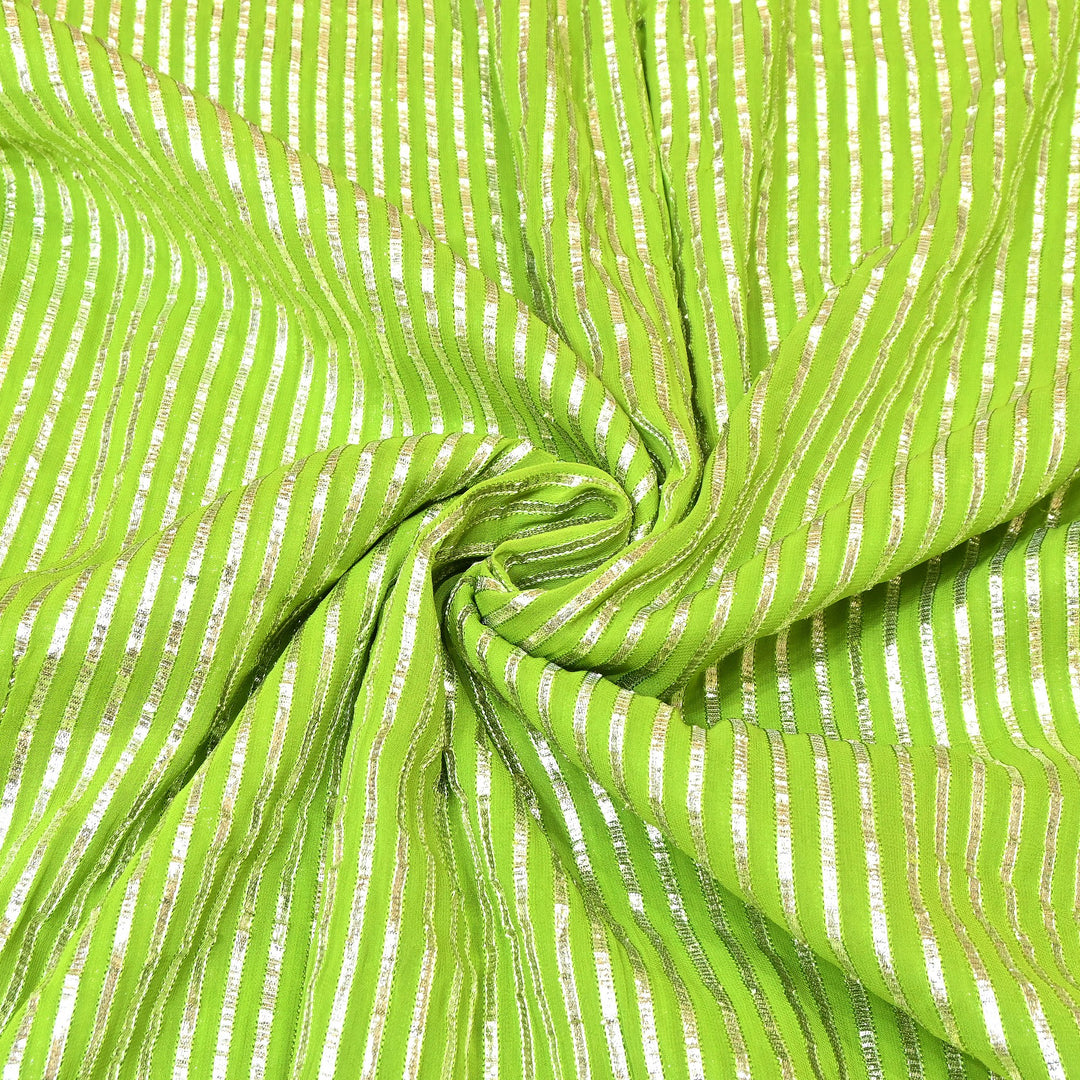 Dyed Viscose Georgette Gota Patti Fabric 44" – Premium Embellished Designer Fabric - RC2335-4