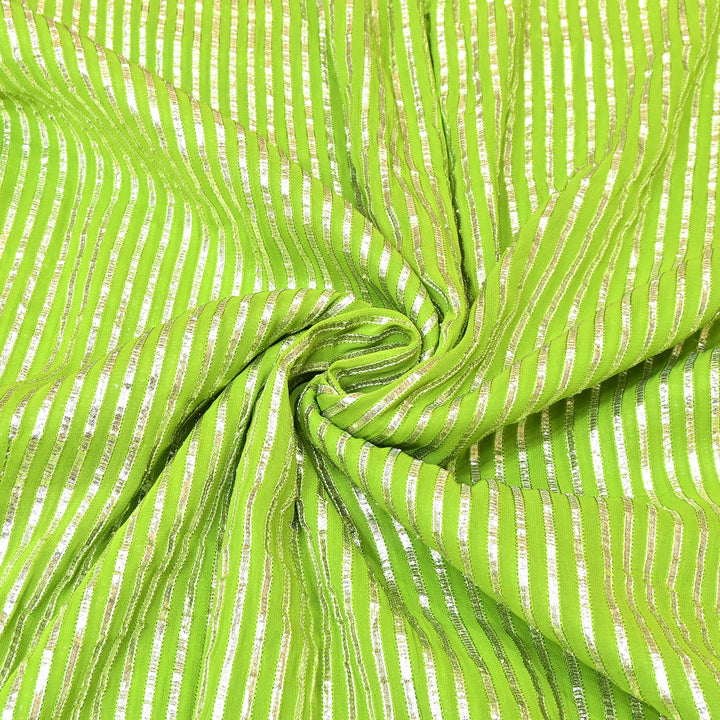 Dyed Viscose Georgette Gota Patti Fabric 44" – Premium Embellished Designer Fabric - RC2335-4