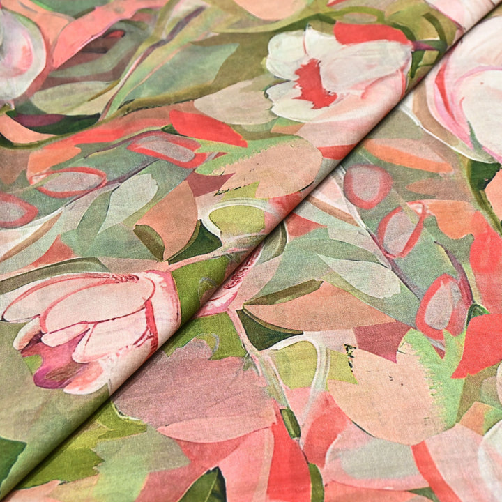 Premium Multicolor Muslin Digital Print Fabric - SNT0011-8