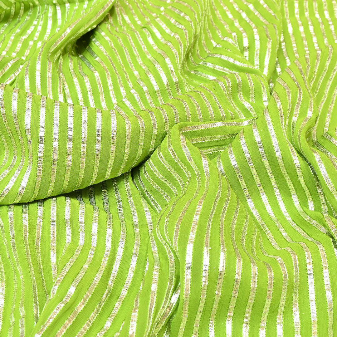 Dyed Viscose Georgette Gota Patti Fabric 44" – Premium Embellished Designer Fabric - RC2335-4