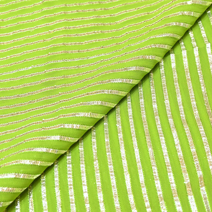 Dyed Viscose Georgette Gota Patti Fabric 44" – Premium Embellished Designer Fabric - RC2335-4