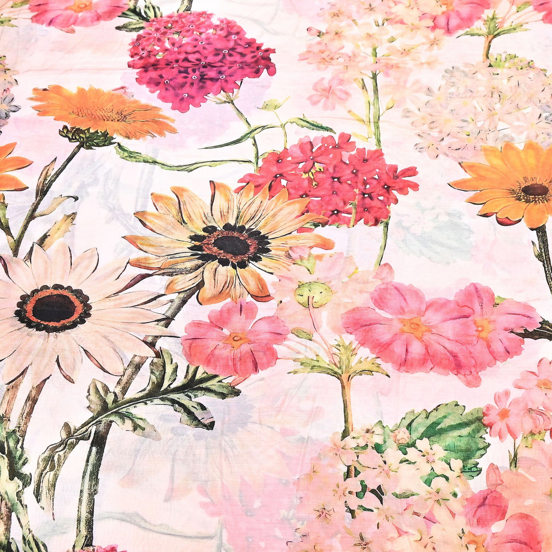 Premium Multicolor Muslin Digital Print Fabric - SNT0011-9