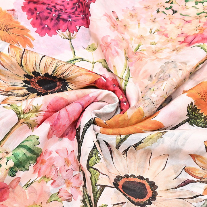 Premium Multicolor Muslin Digital Print Fabric - SNT0011-9