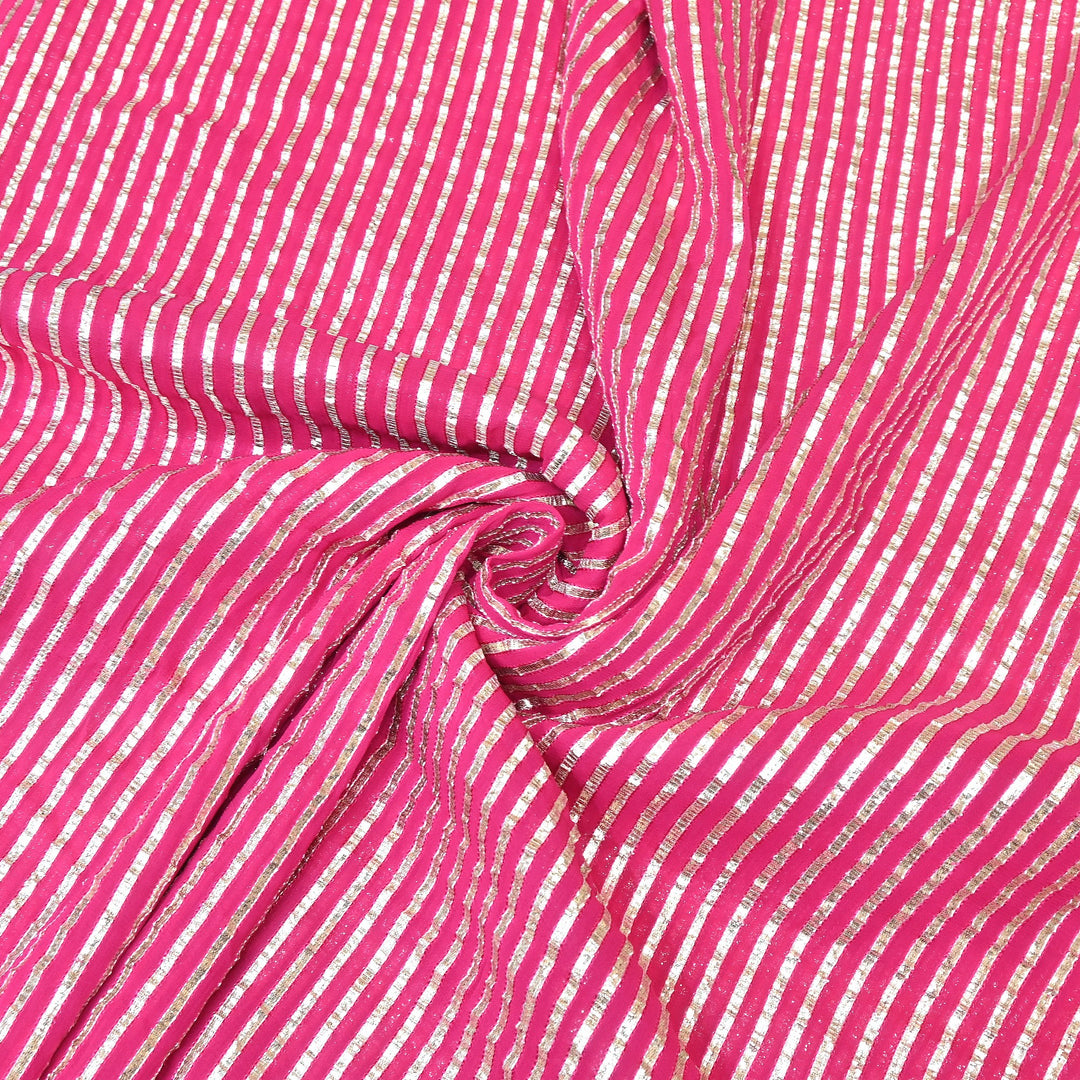 Dyed Viscose Georgette Gota Patti Fabric 44" – Premium Embellished Designer Fabric - RC2335-3