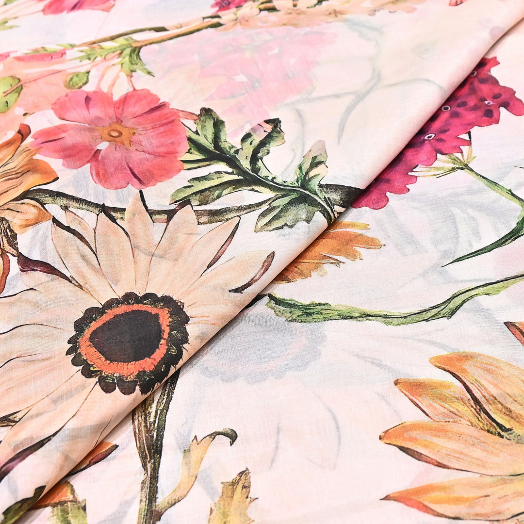 Premium Multicolor Muslin Digital Print Fabric - SNT0011-9