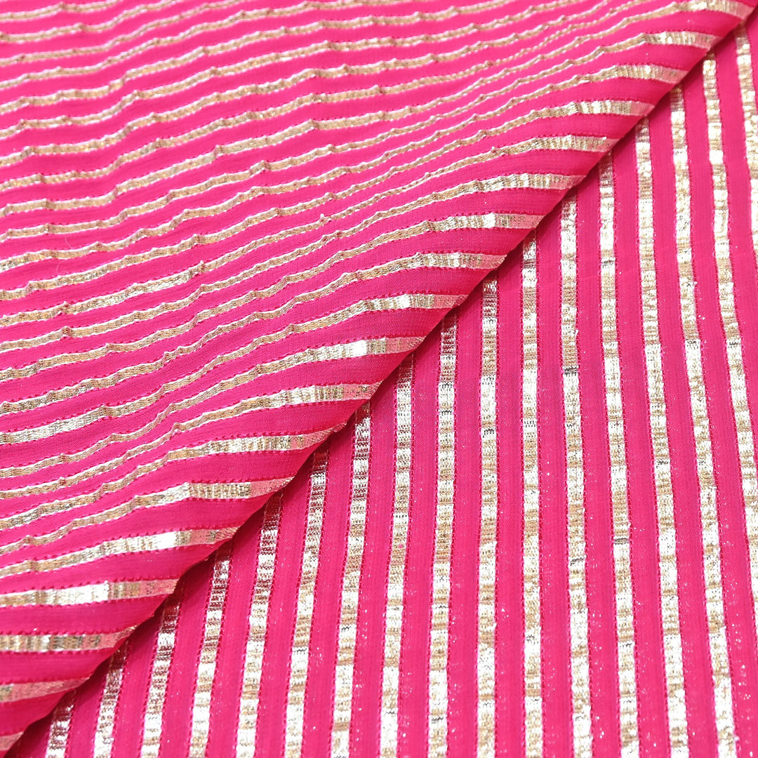 Dyed Viscose Georgette Gota Patti Fabric 44" – Premium Embellished Designer Fabric - RC2335-3