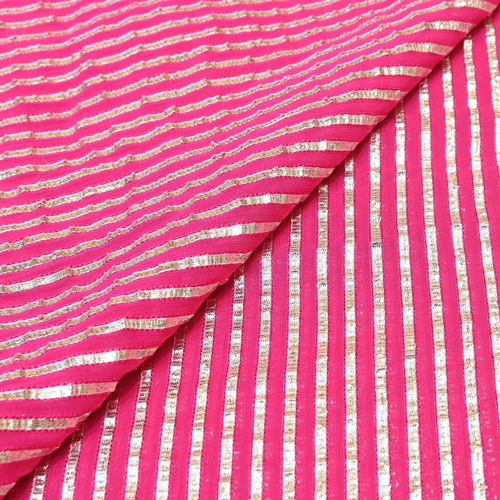 Dyed Viscose Georgette Gota Patti Fabric 44" – Premium Embellished Designer Fabric - RC2335-3