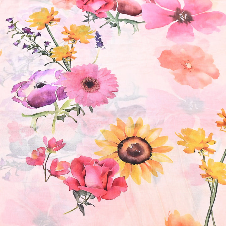 Premium Multicolor Muslin Digital Print Fabric - SNT0011-10