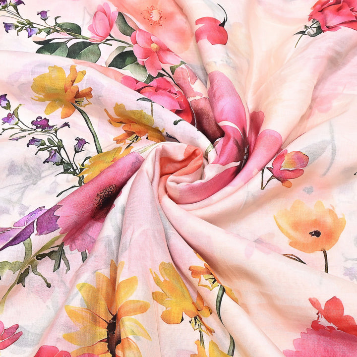Premium Multicolor Muslin Digital Print Fabric - SNT0011-10