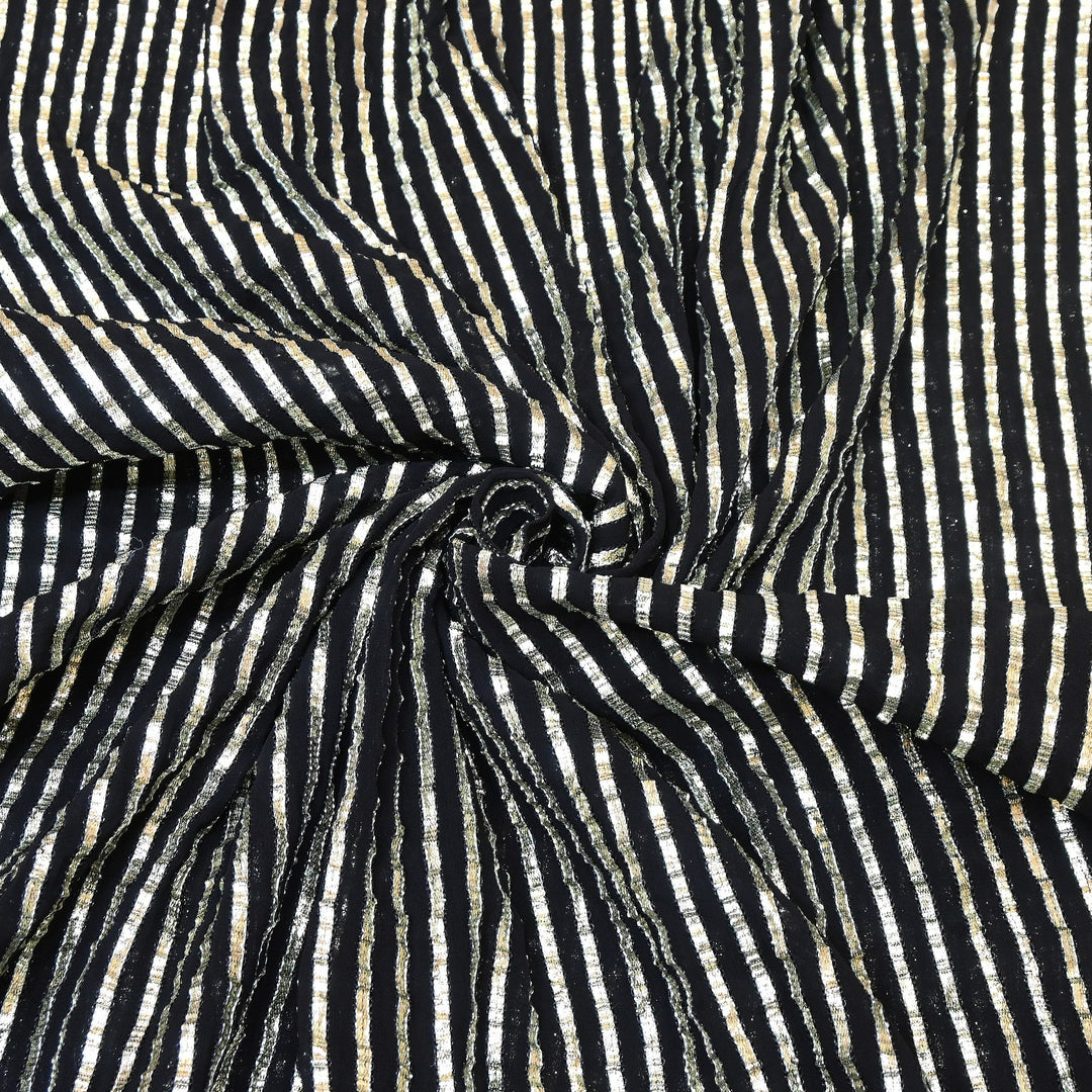 Dyed Viscose Georgette Gota Patti Fabric 44" – Premium Embellished Designer Fabric - RC2335-2