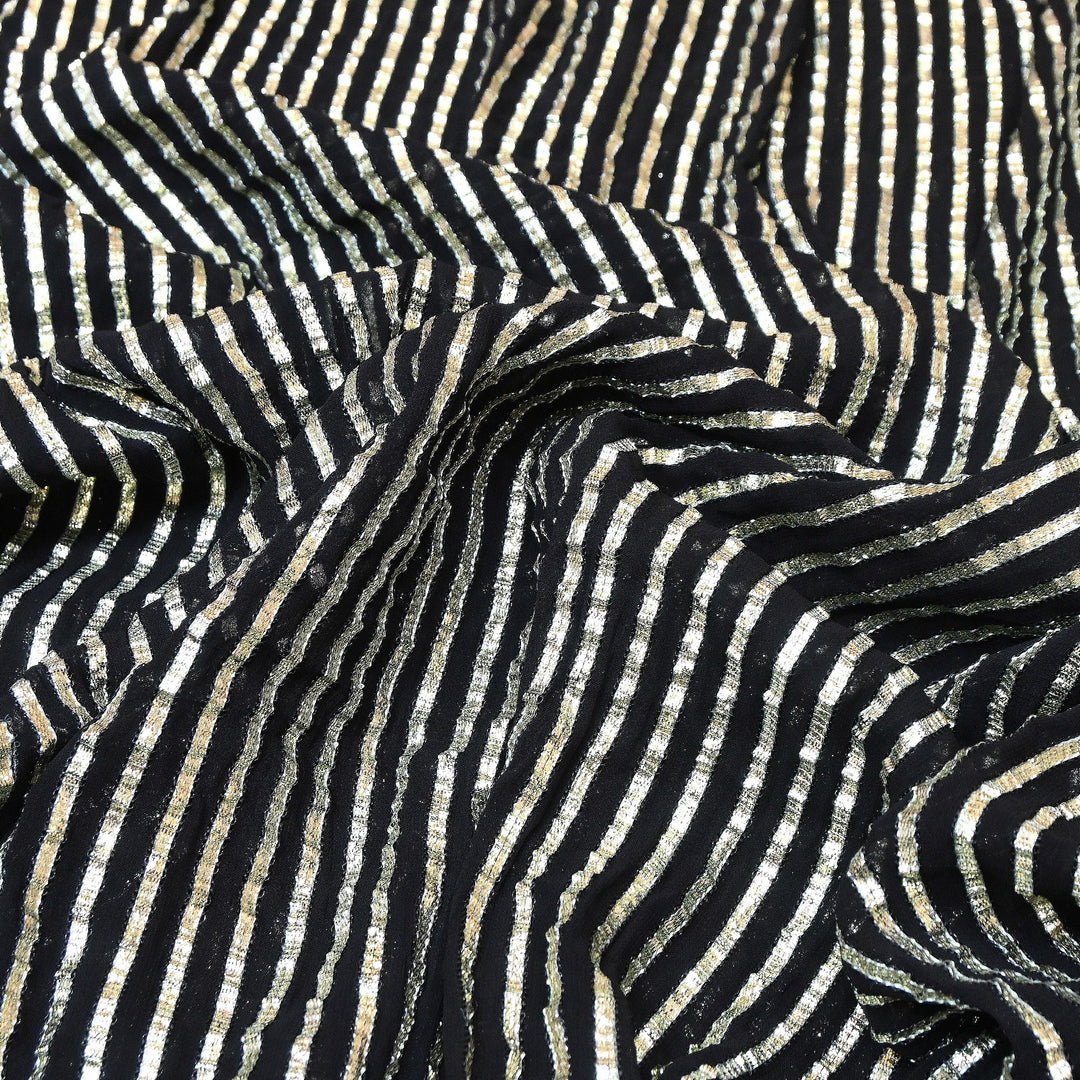 Dyed Viscose Georgette Gota Patti Fabric 44" – Premium Embellished Designer Fabric - RC2335-2