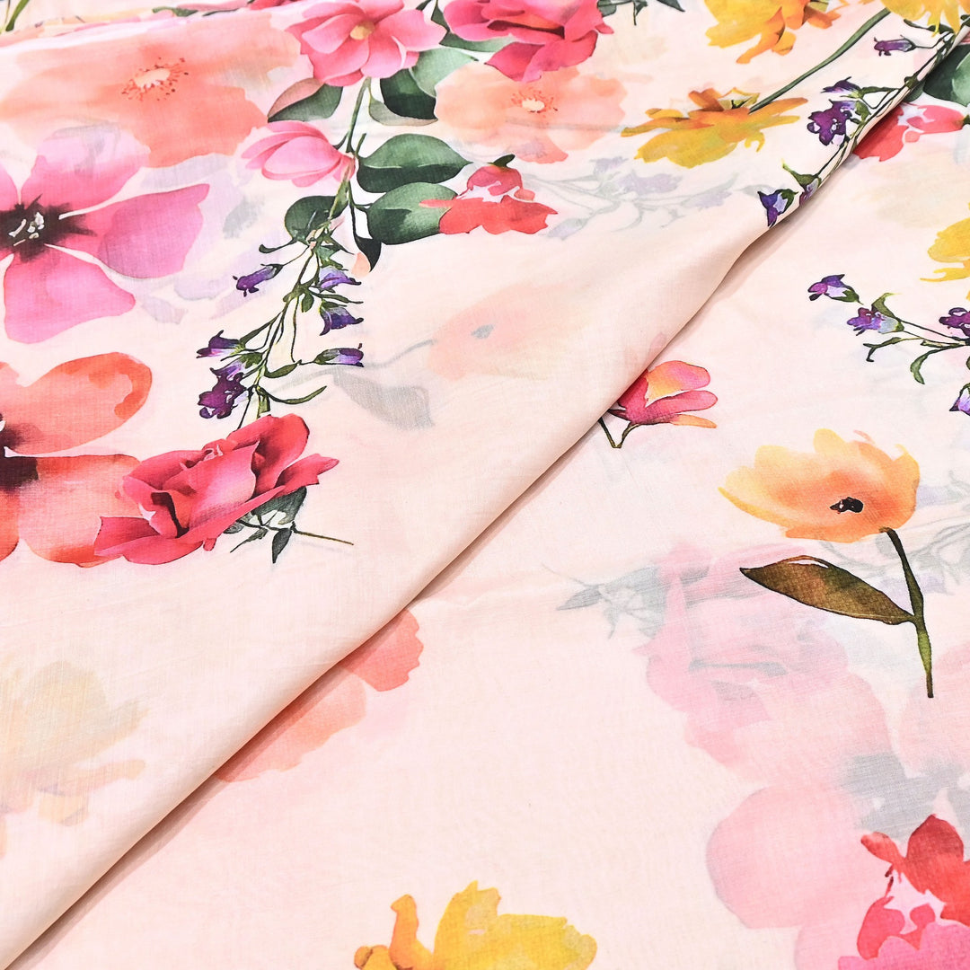 Premium Multicolor Muslin Digital Print Fabric - SNT0011-10
