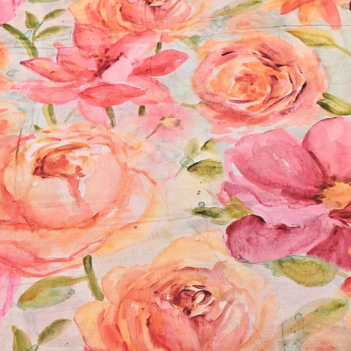 Premium Multicolor Muslin Digital Print Fabric - SNT0011-11