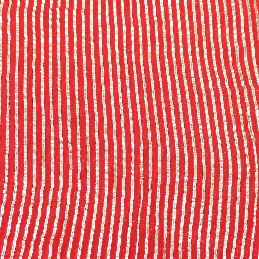 Dyed Viscose Georgette Gota Patti Fabric 44" – Premium Embellished Designer Fabric - RC2335-1