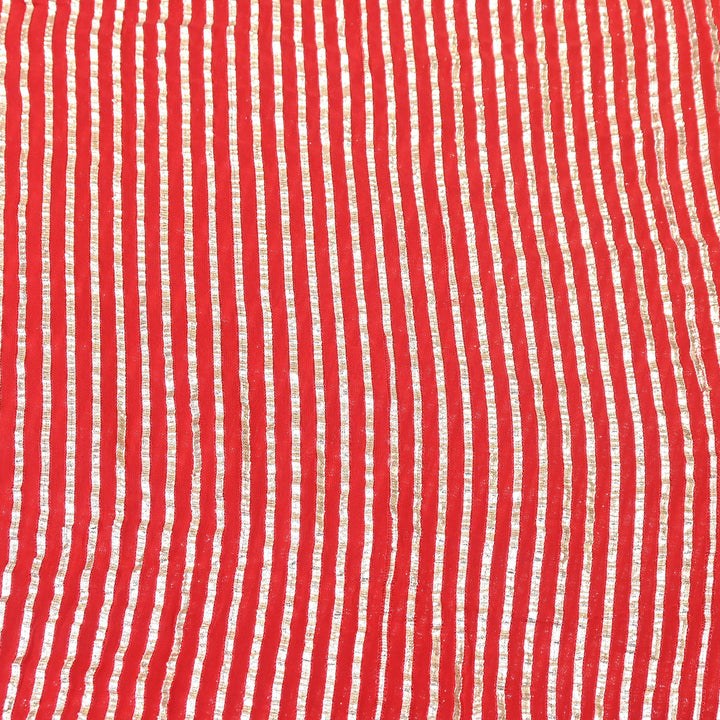 Dyed Viscose Georgette Gota Patti Fabric 44" – Premium Embellished Designer Fabric - RC2335-1