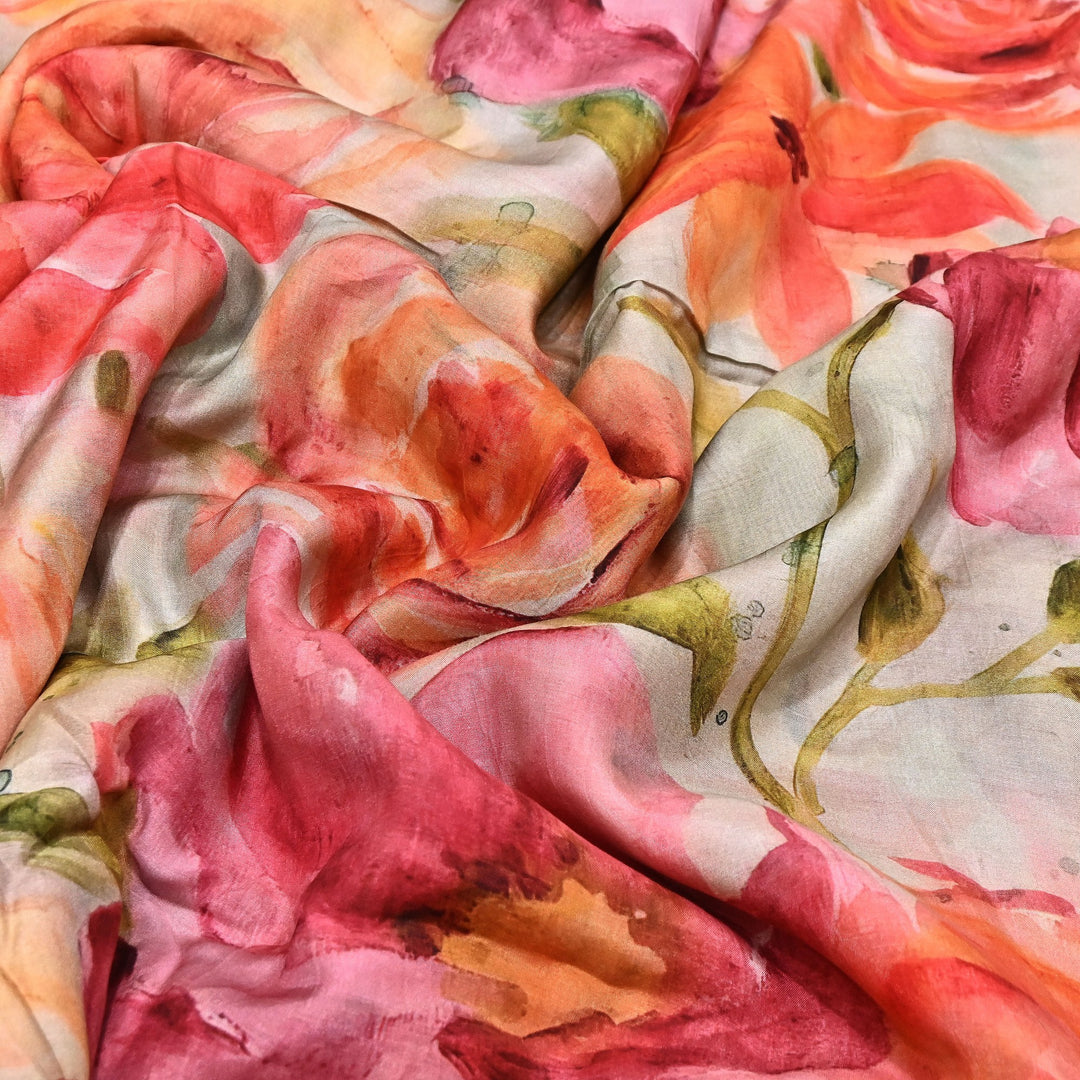 Premium Multicolor Muslin Digital Print Fabric - SNT0011-11