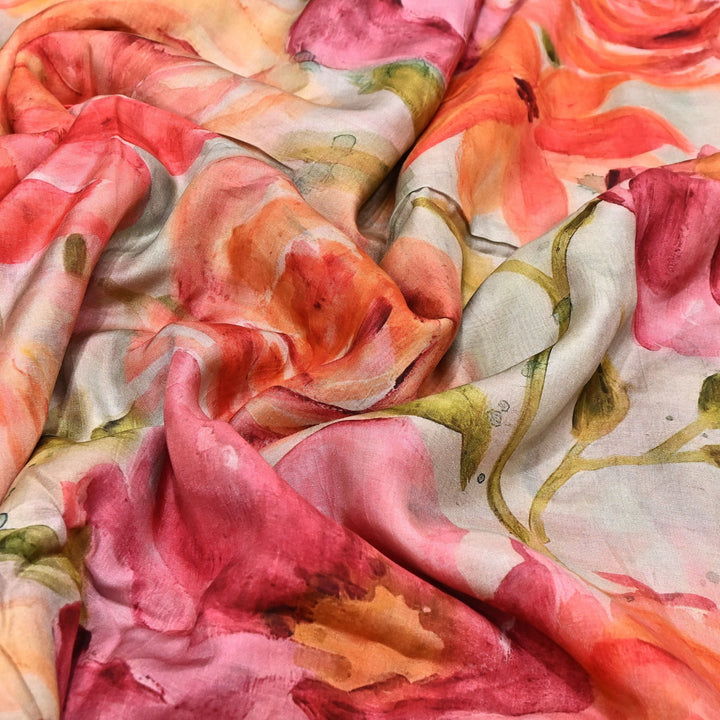 Premium Multicolor Muslin Digital Print Fabric - SNT0011-11