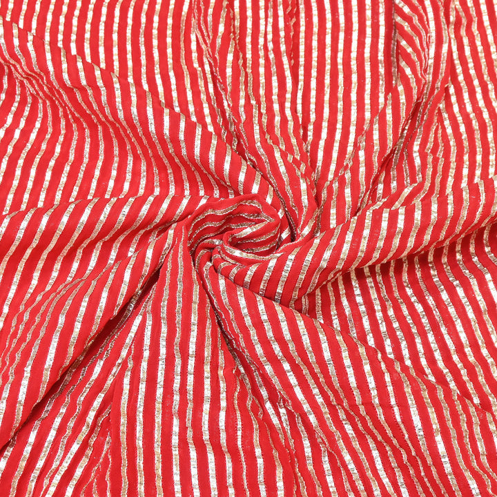 Dyed Viscose Georgette Gota Patti Fabric 44" – Premium Embellished Designer Fabric - RC2335-1