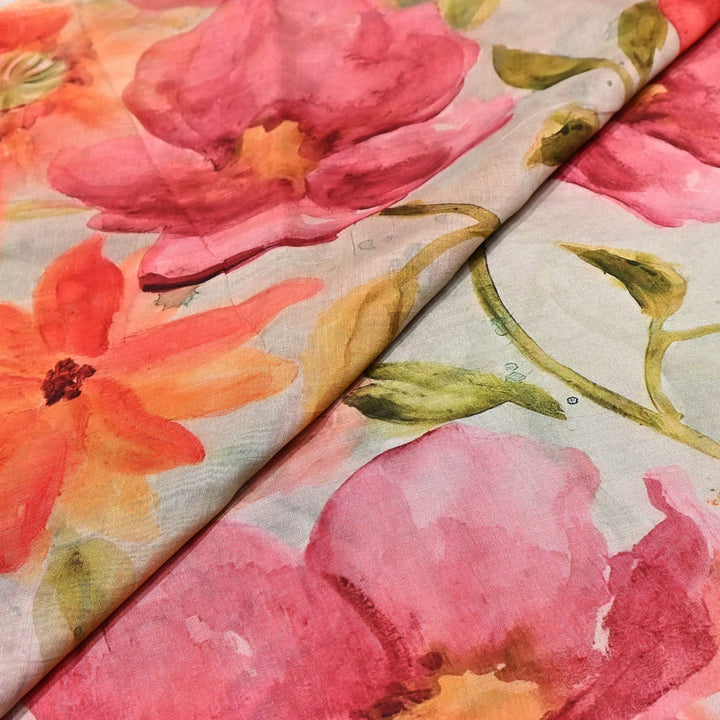Premium Multicolor Muslin Digital Print Fabric - SNT0011-11