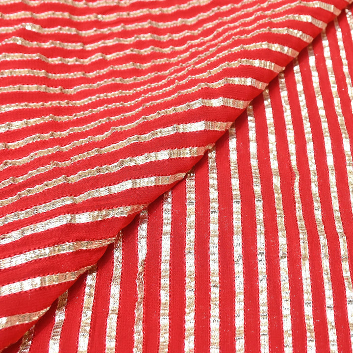 Dyed Viscose Georgette Gota Patti Fabric 44" – Premium Embellished Designer Fabric - RC2335-1