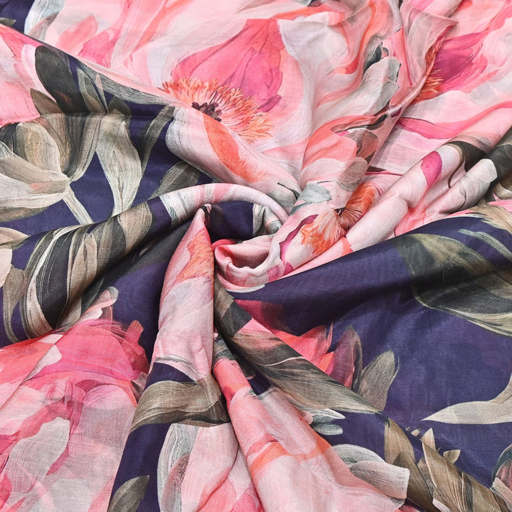 Premium Multicolor Muslin Digital Print Fabric - SNT0011-12