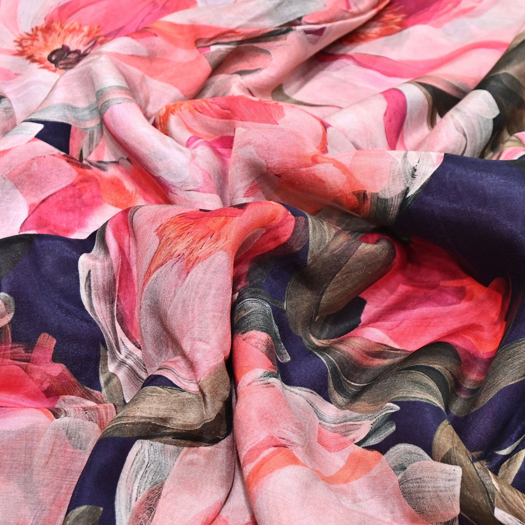 Premium Multicolor Muslin Digital Print Fabric - SNT0011-12