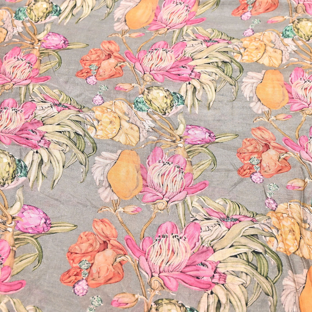 Premium Multicolor Muslin Digital Print Fabric - SNT0011-13