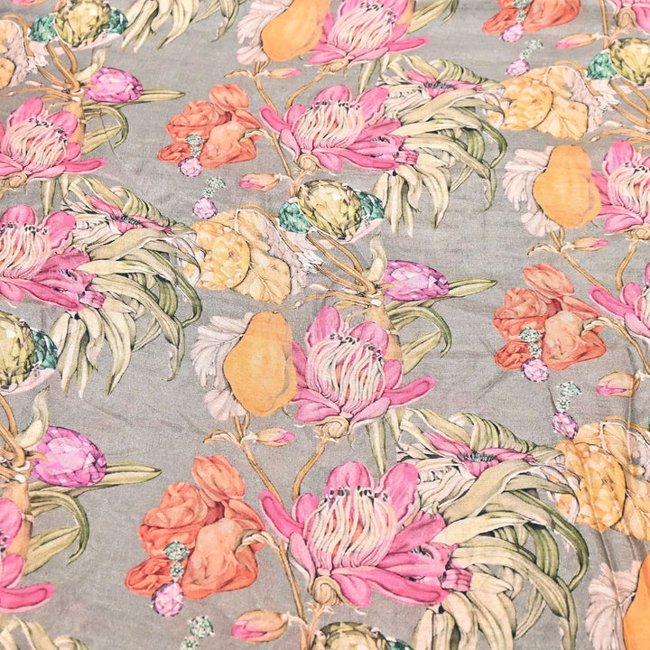 Premium Multicolor Muslin Digital Print Fabric - SNT0011-13