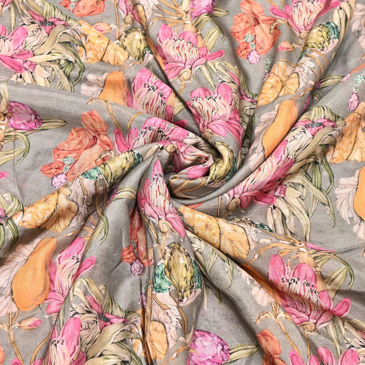 Premium Multicolor Muslin Digital Print Fabric - SNT0011-13