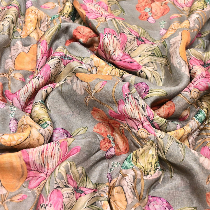 Premium Multicolor Muslin Digital Print Fabric - SNT0011-13