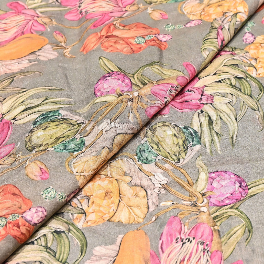 Premium Multicolor Muslin Digital Print Fabric - SNT0011-13