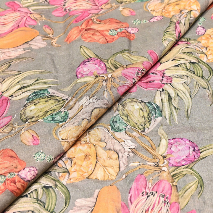 Premium Multicolor Muslin Digital Print Fabric - SNT0011-13