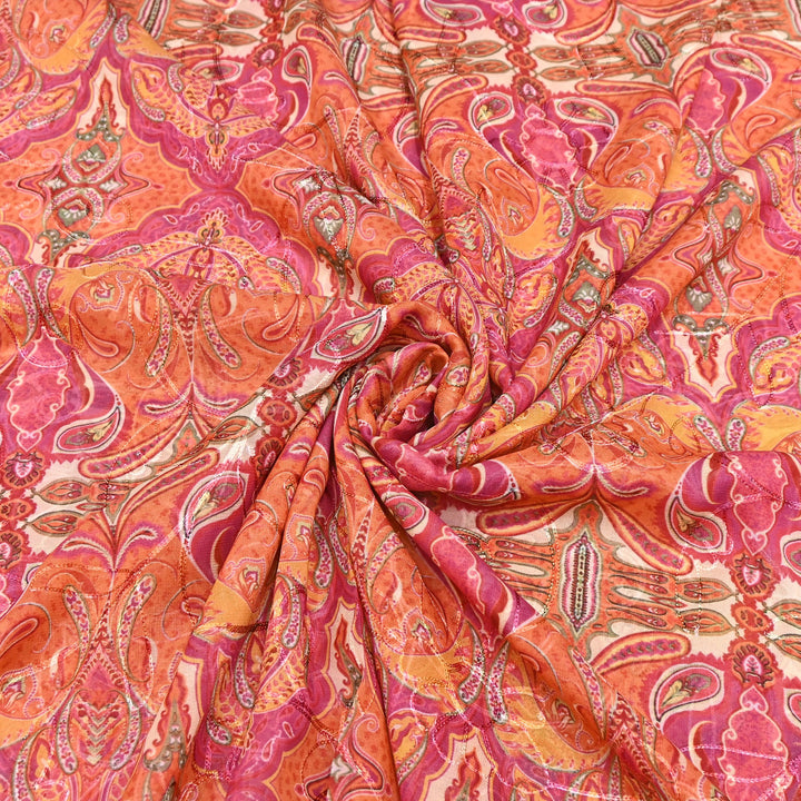 Viscose Georgette Floral Digital Print With Thread Embroidery Fabric LT0265-3