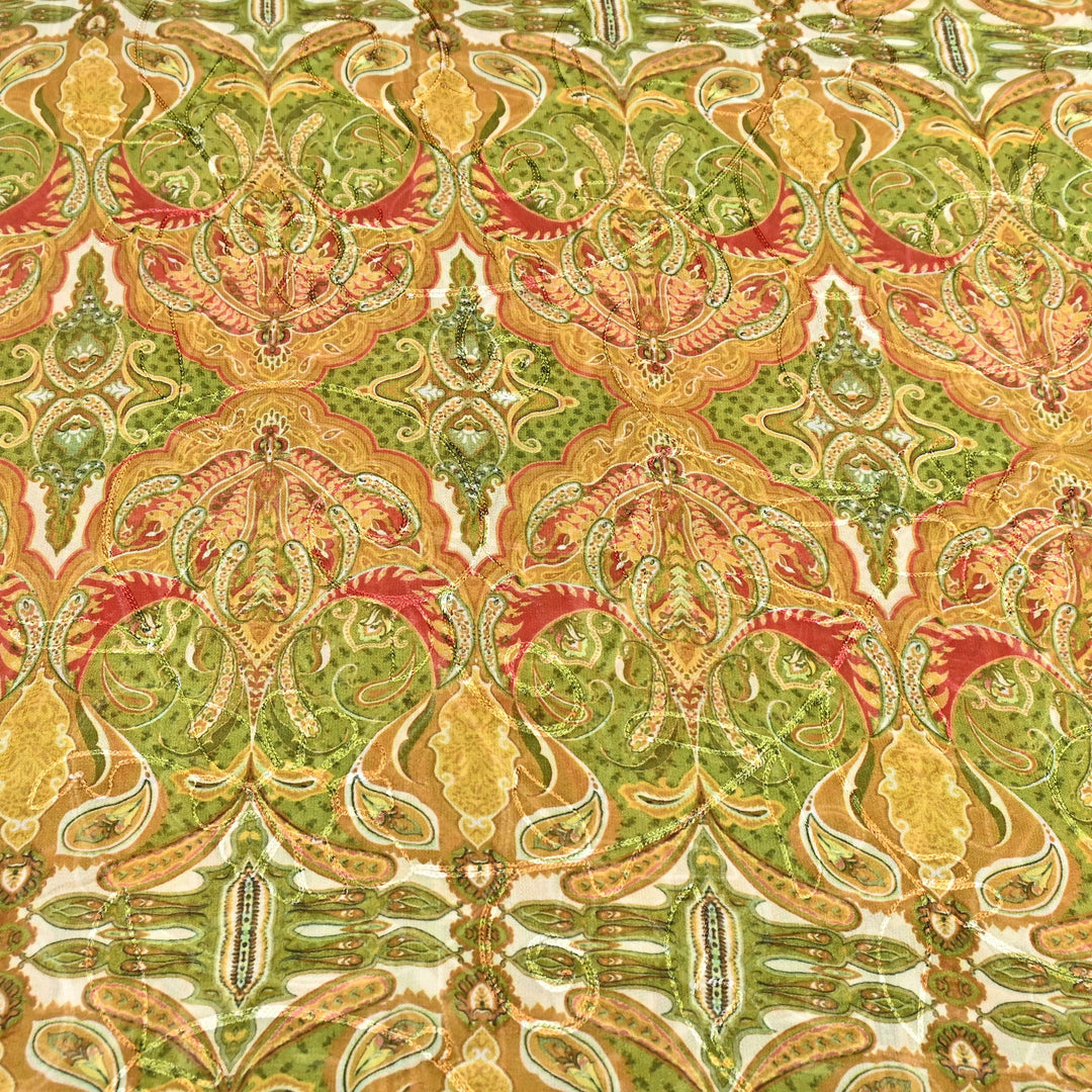 Viscose Georgette Floral Digital Print With Thread Embroidery Fabric LT0265-5