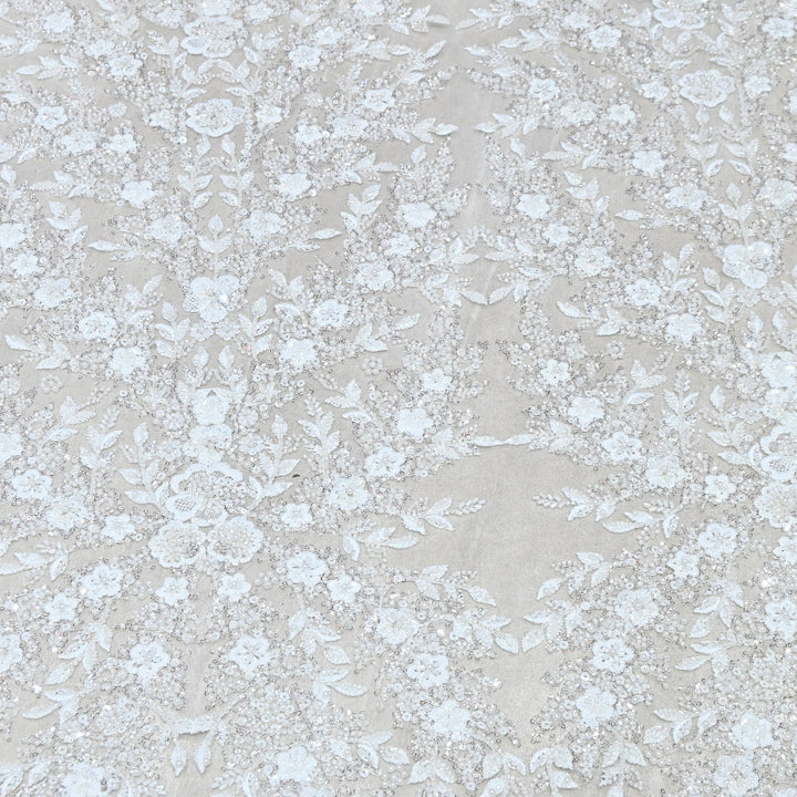 Imported Net Heavy Sequins, Beads & Pearl Floral Embroidery Designer Fabric - LTS001D10