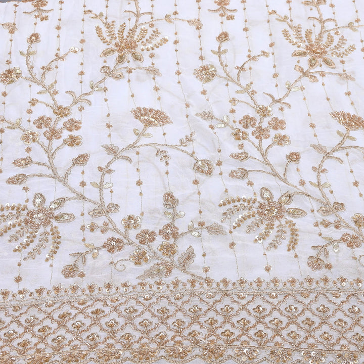 Dyeable Georgette Fabric with Zari, Moti & Sequins Embroidery – V3244C