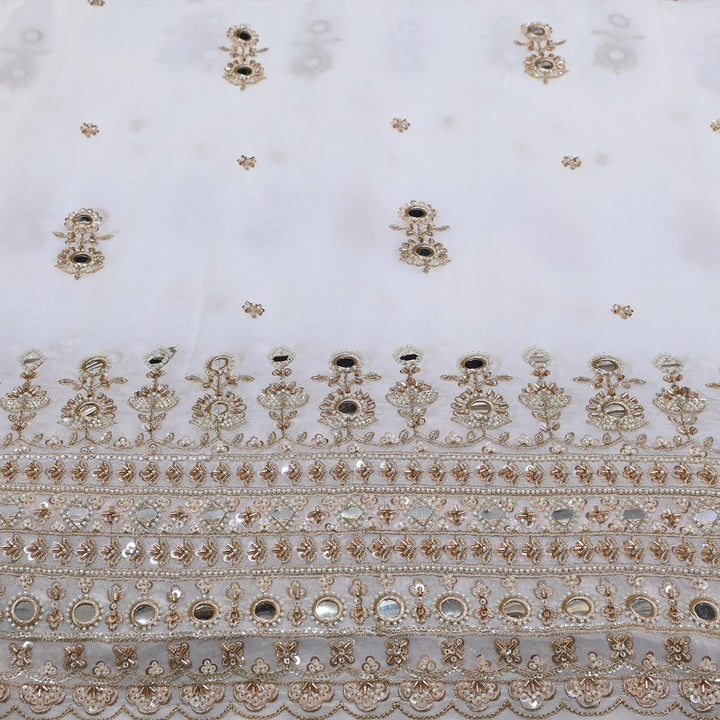 Dyeable Georgette Fabric with Mirror Moti & Sequins Embroidery - BW6920