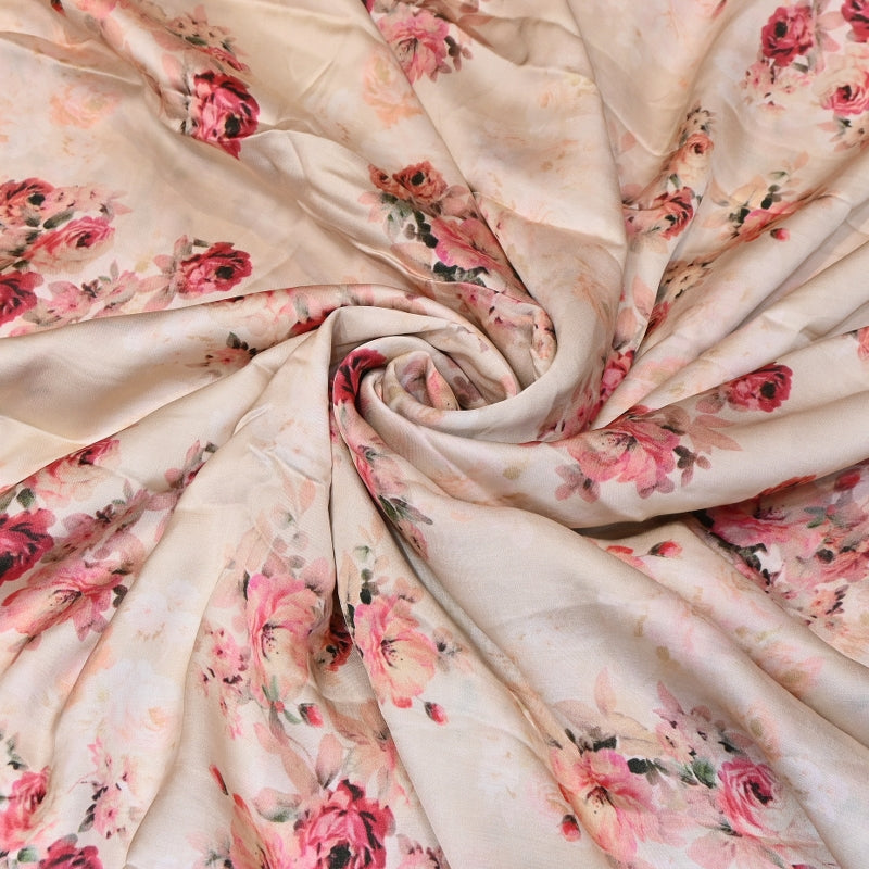 Elegant Modal Satin Digital Print Fabric 5 – Soft Luxury Designer Fabric - 001416-F3